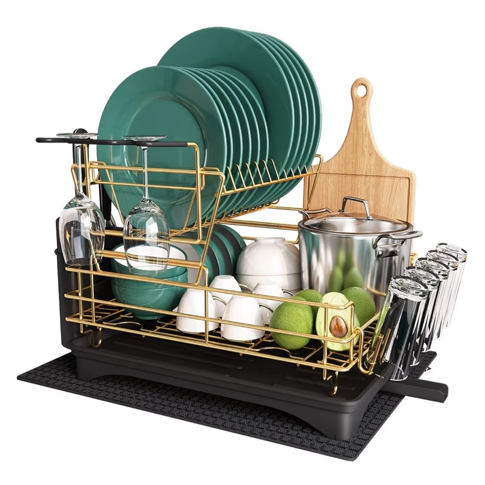 Gold and Black Dish Rack - Picture 3 of 6